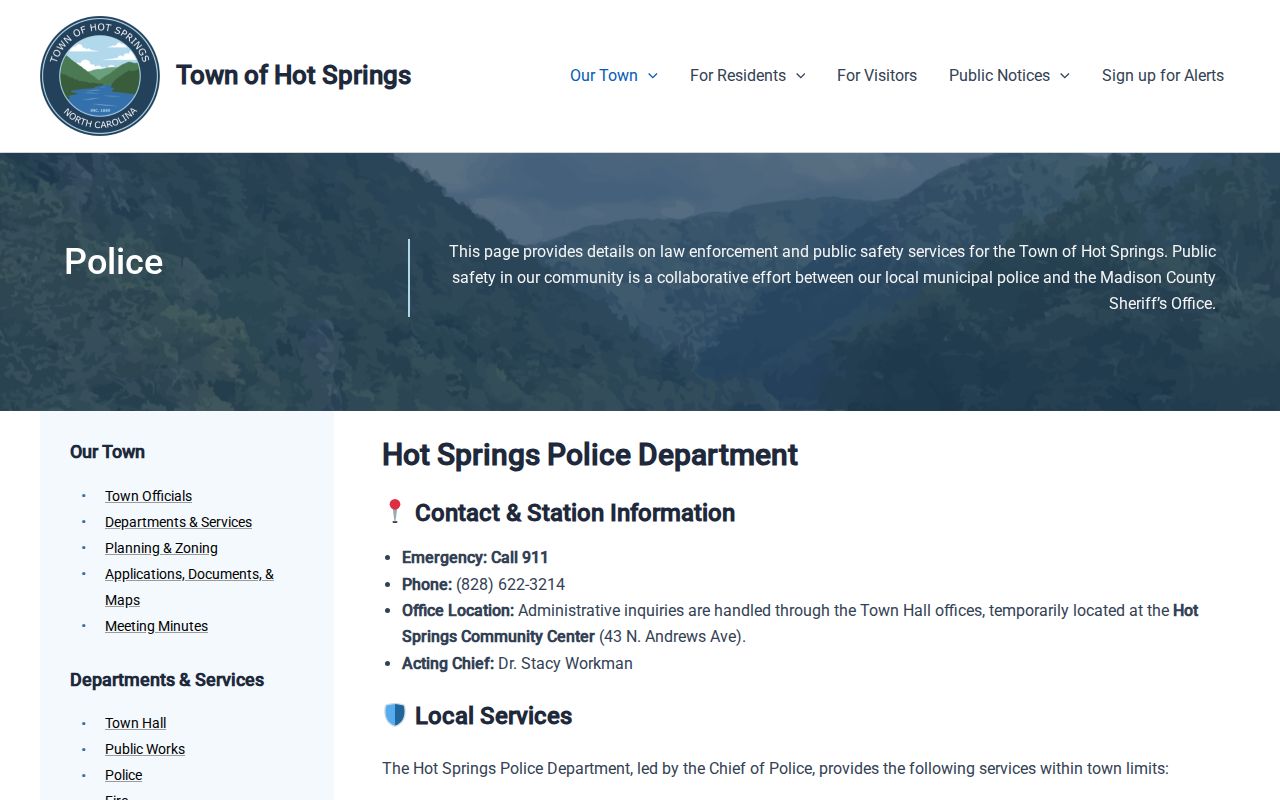 Hot Springs Police official page for local arrest records