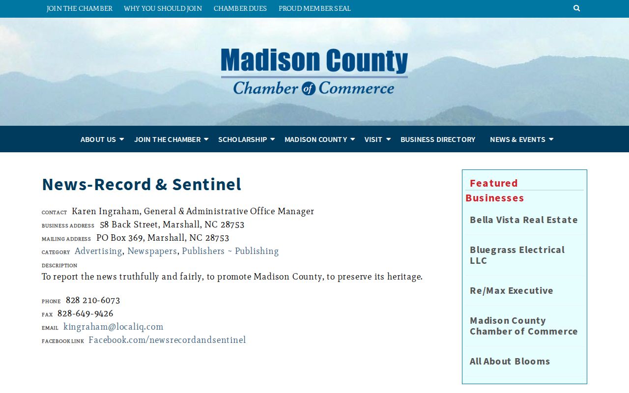 Madison County News-Record and Sentinel local news source
